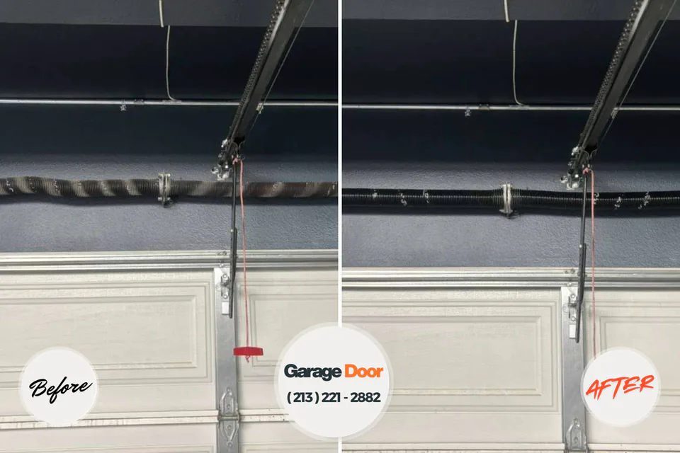 Before and after: garage door repair Kingston Springs, TN